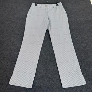 NIKE Golf Dri-Fit Women Pants Size 6 Black Gray White Small Check Preppy Casual